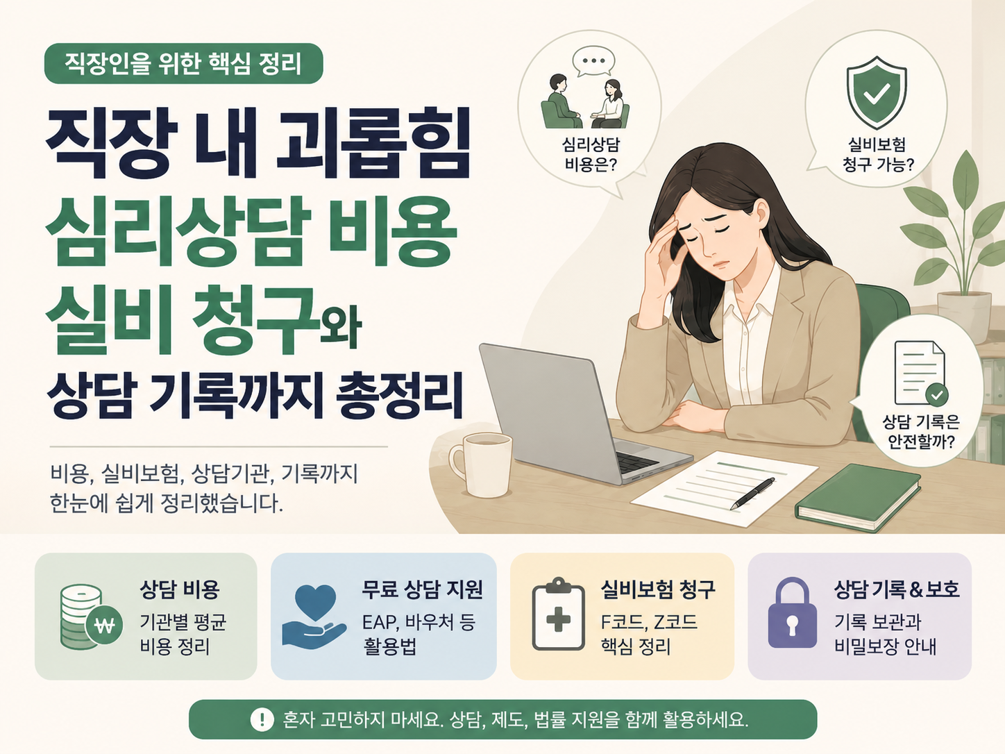 직장 내 괴롭힘 심리상담 비용, 실비 청구와 상담 기록까지 총정리